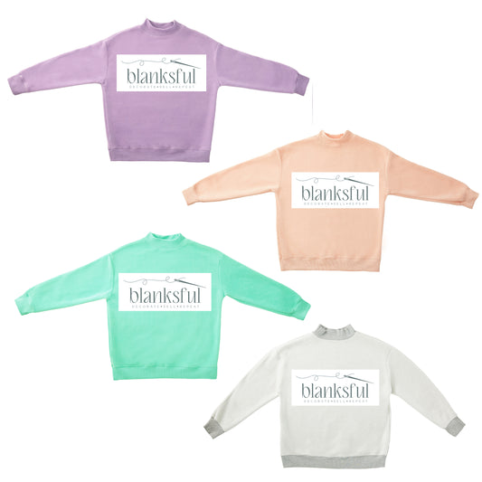 Reversible Mock Neck Sweatshirt - Adult - 60% Cotton