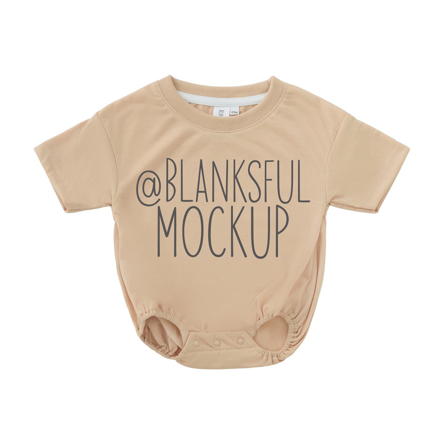 Bubble Romper 100% Polyester - Mockup - Almond