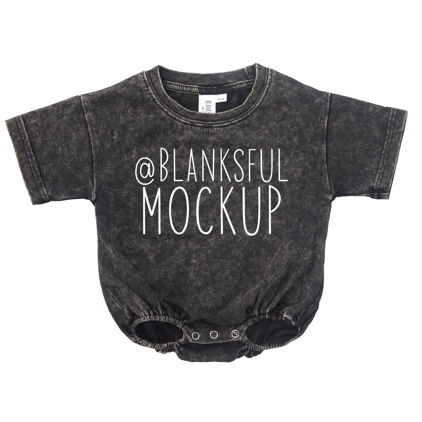 Acid Wash Black Bubble Romper Digit Mockup