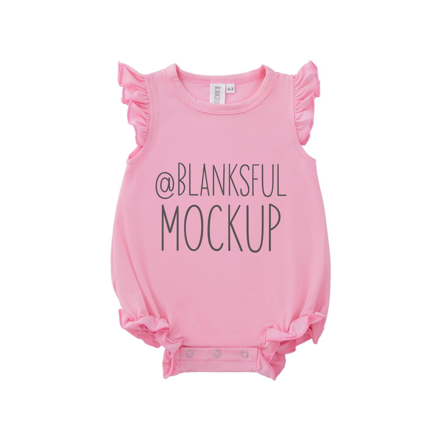 Flutter Romper - Mock-Up - Digital - Bright Pink