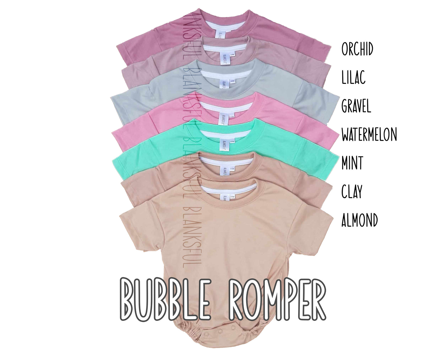 (7 COLORS INFANT- TODDLER) Baggy Romper - 100% Polyester Blank Sublimation Romper