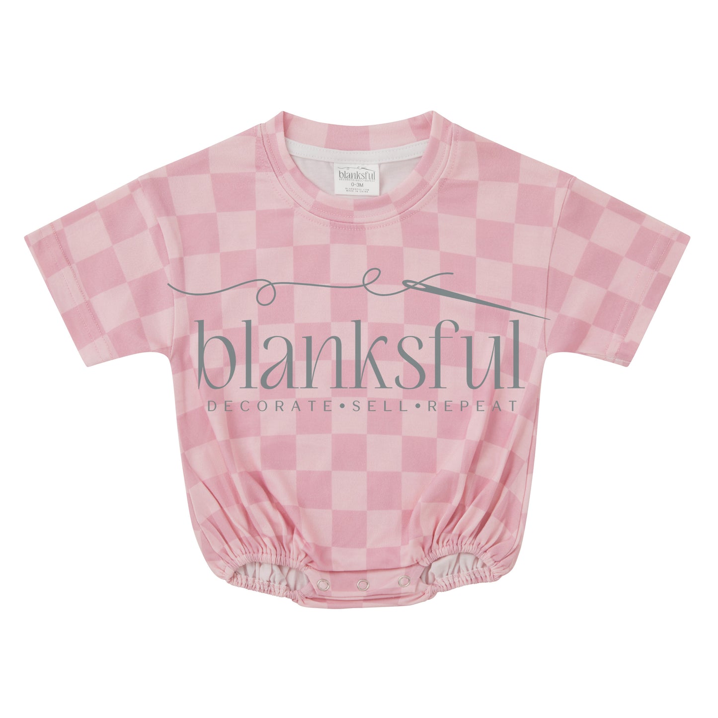 checker baby romper for sublimation embroidery and personalization