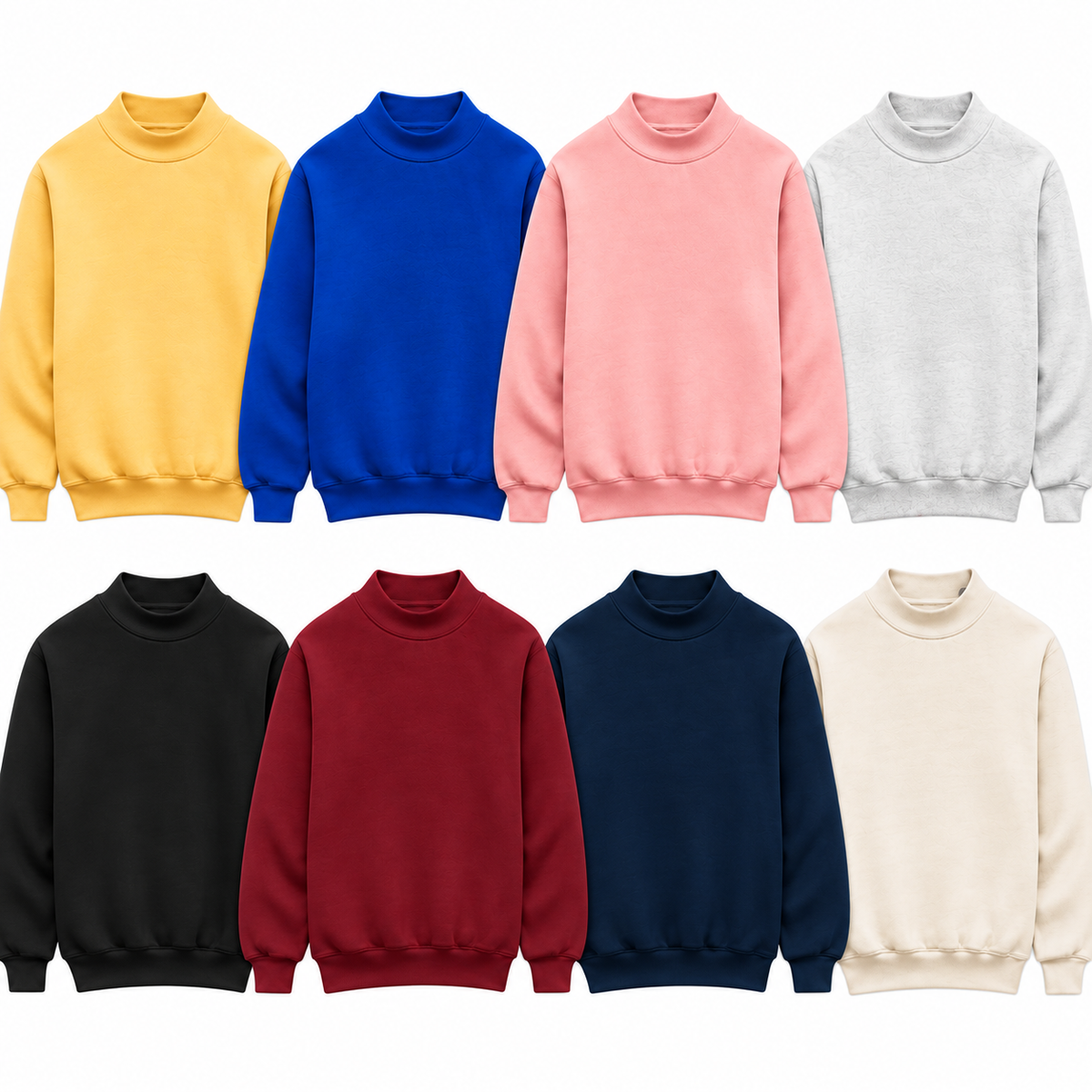 Solid Color Mockneck Sweatshirt – Adult Embroidery & DTF Blank
