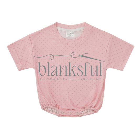polka dot toddler baggy bubble romper for embroidery DTF and personalization