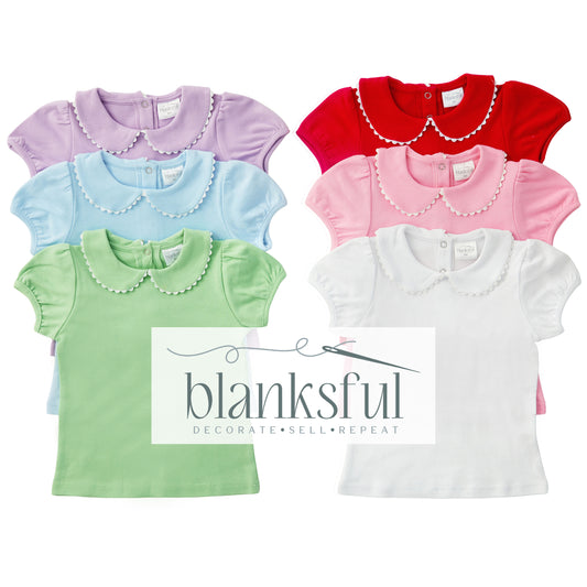 Scalloped Collared Shirt - Short Sleeve