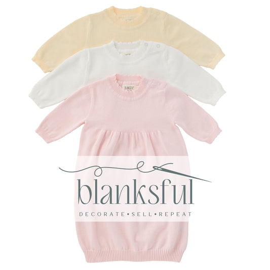 Long Sleeve Knit Gown - Girl - 100% Cotton