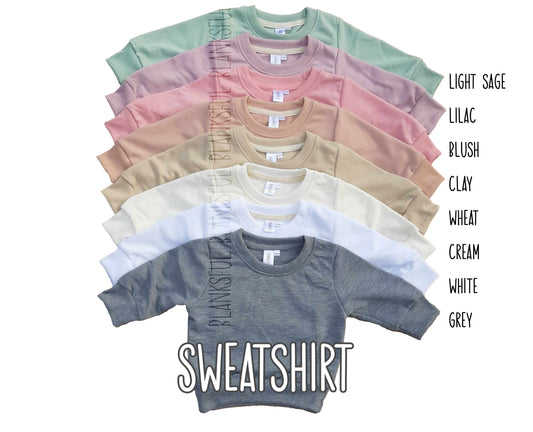 (8 COLORS INFANT - TODDLER) Child Sweatshirt - 100% Polyester Blank Sublimation Sweatshirt Pullover