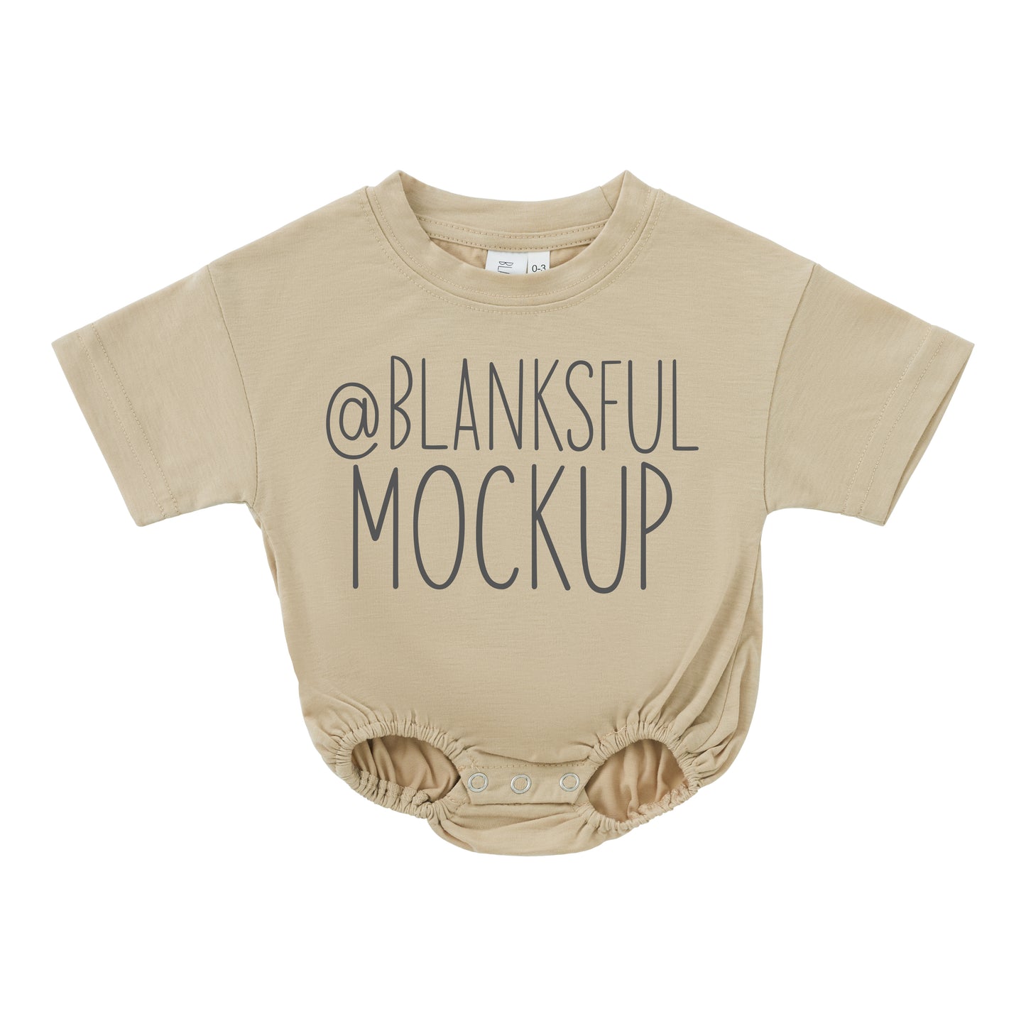 Bubble Romper 95% Polyester - Mockup - Tan