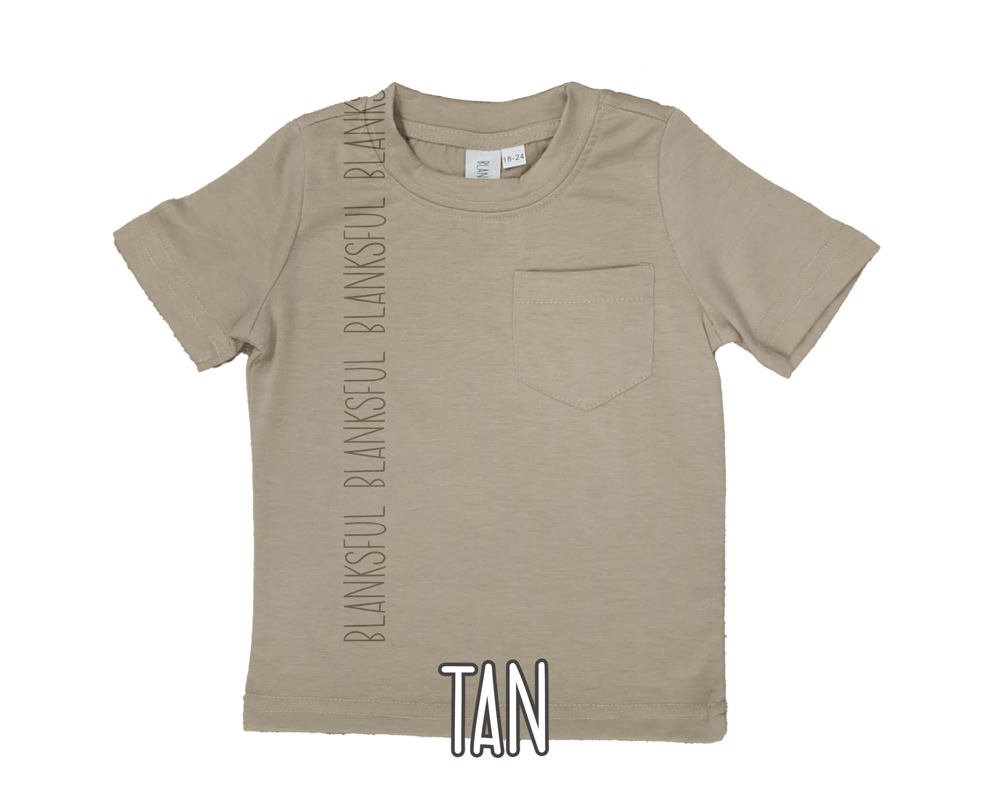 (6 COLORS) Child Pocket T-Shirt - 95% Polyester Blank Sublimation Shirt