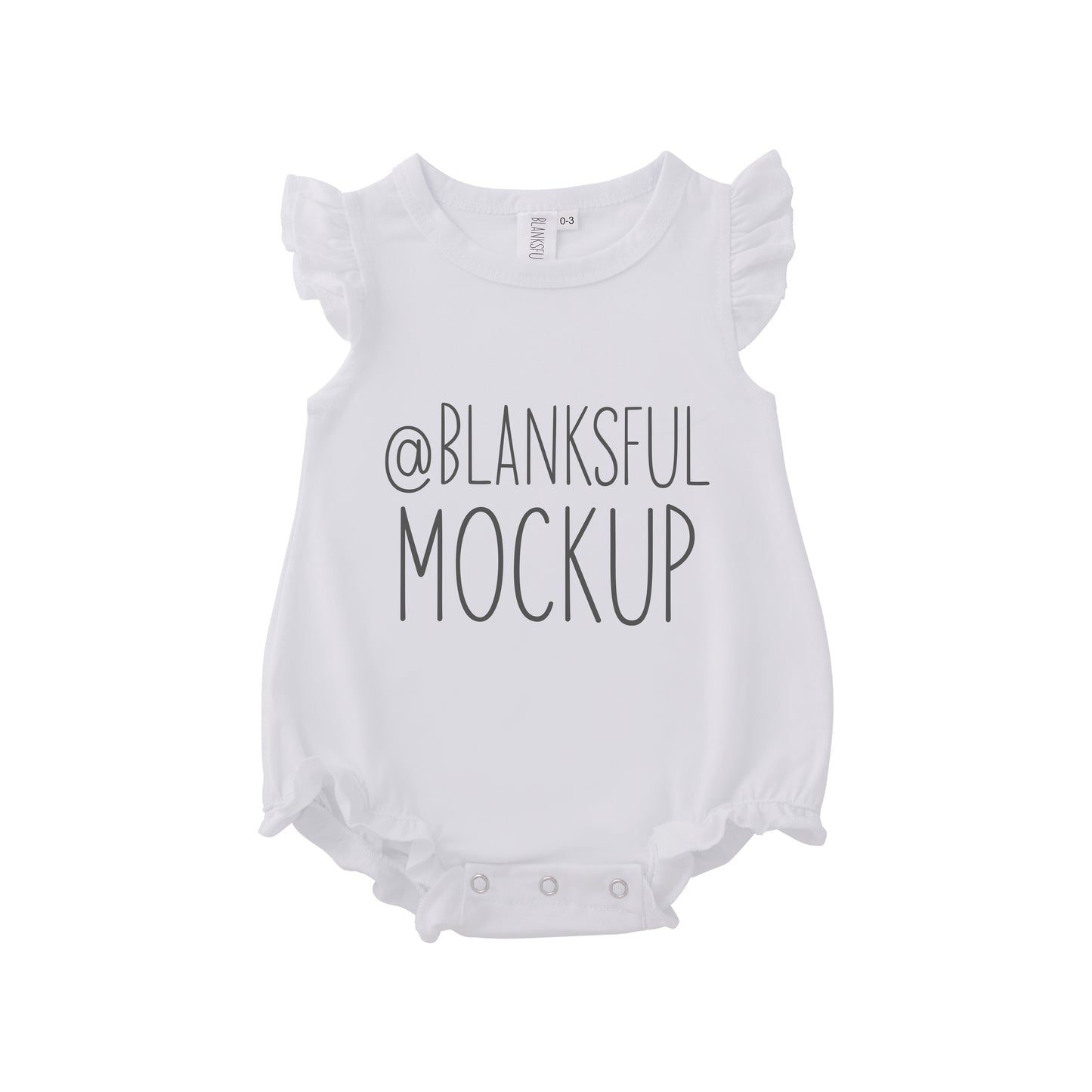 Flutter Romper - Mock-Up - Digital - White