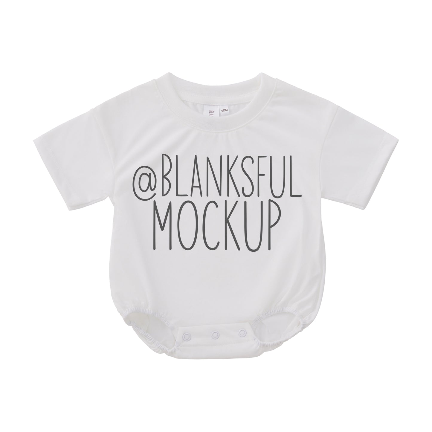 Bubble Romper 100% Polyester - Mockup - White