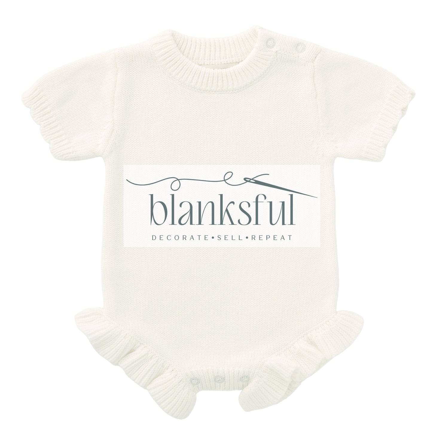 Short Sleeve Ruffle Knit Romper - 100% Cotton