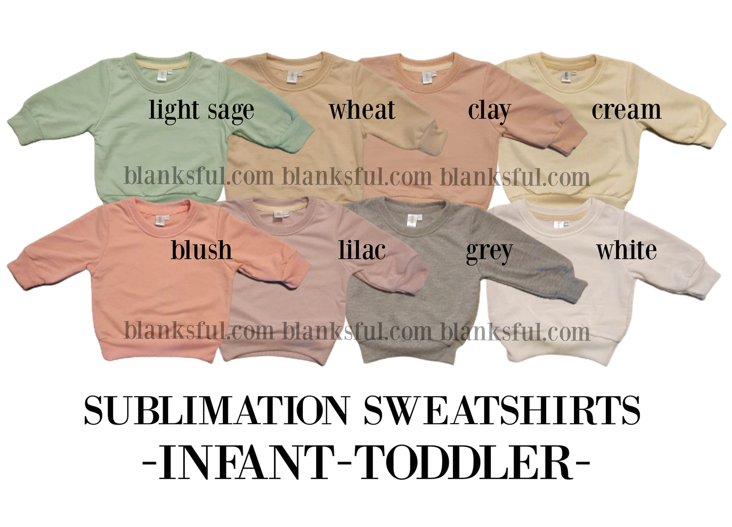 (8 COLORS INFANT - TODDLER) 100% Polyester Child Blank Sublimation Sweater