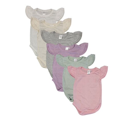 (10 COLORS) 100% Polyester Angel Sleeve Infant Bodysuit
