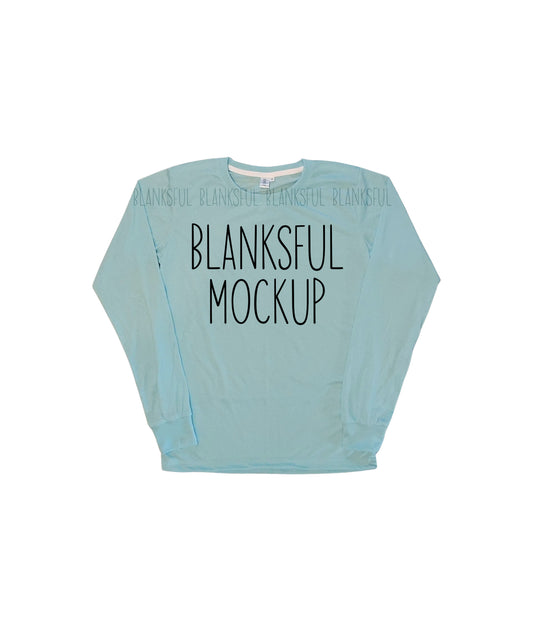 Blanksful Mockup Blue Long Sleeve Shirt