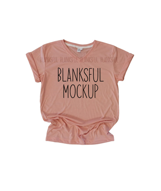 Blanksful Mockup Blush Adult Unisex V-Neck Shirt