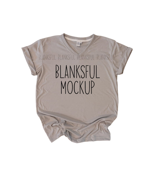 Blanksful Mockup Gravel Adult Unisex V-Neck Shirt