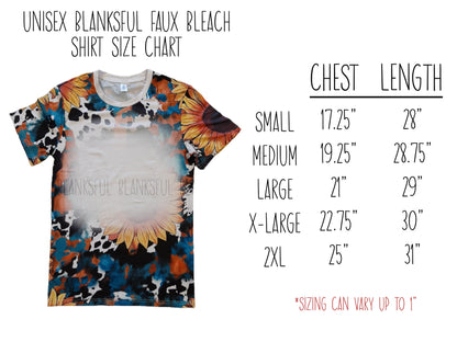 95% Polyester Adult Faux Bleach Unisex Short Sleeve Sublimation Blank