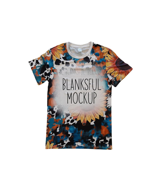 Blanksful Mockup Faux Bleach Shirt Style #4 - Shirt mockup for sublimation - Mock up bleached shirt - Flay Lay Mockup
