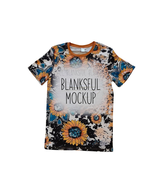 Blanksful Mockup Faux Bleach Shirt Style #8 - Shirt mockup for sublimation - Mock up bleached shirt - Flay Lay Mockup