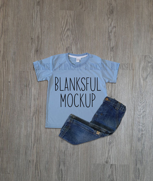 Blanksful Mockup Steel Child Shirt - Shirt mockup for sublimation - Mock up child shirt - Flay Lay Mockup
