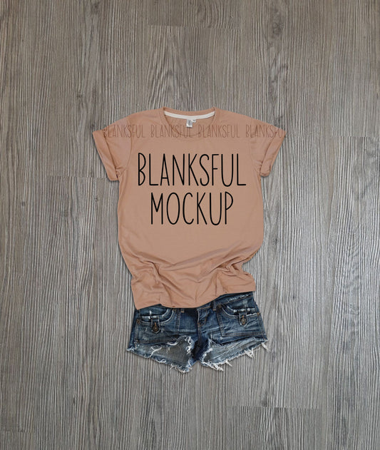 Blanksful Mockup Clay Adult Unisex Shirt - Shirt mockup for sublimation - Mock up shirt - Flay Lay Mockup - Digital Download - Styled Mockup