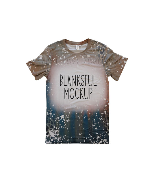 Blanksful Mockup Faux Bleach Shirt Style #2 - Shirt mockup for sublimation - Mock up bleached shirt - Flay Lay Mockup