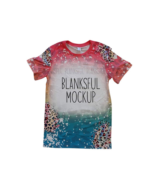 Blanksful Mockup Faux Bleach Shirt Style #5 - Shirt mockup for sublimation - Mock up bleached shirt - Flay Lay Mockup