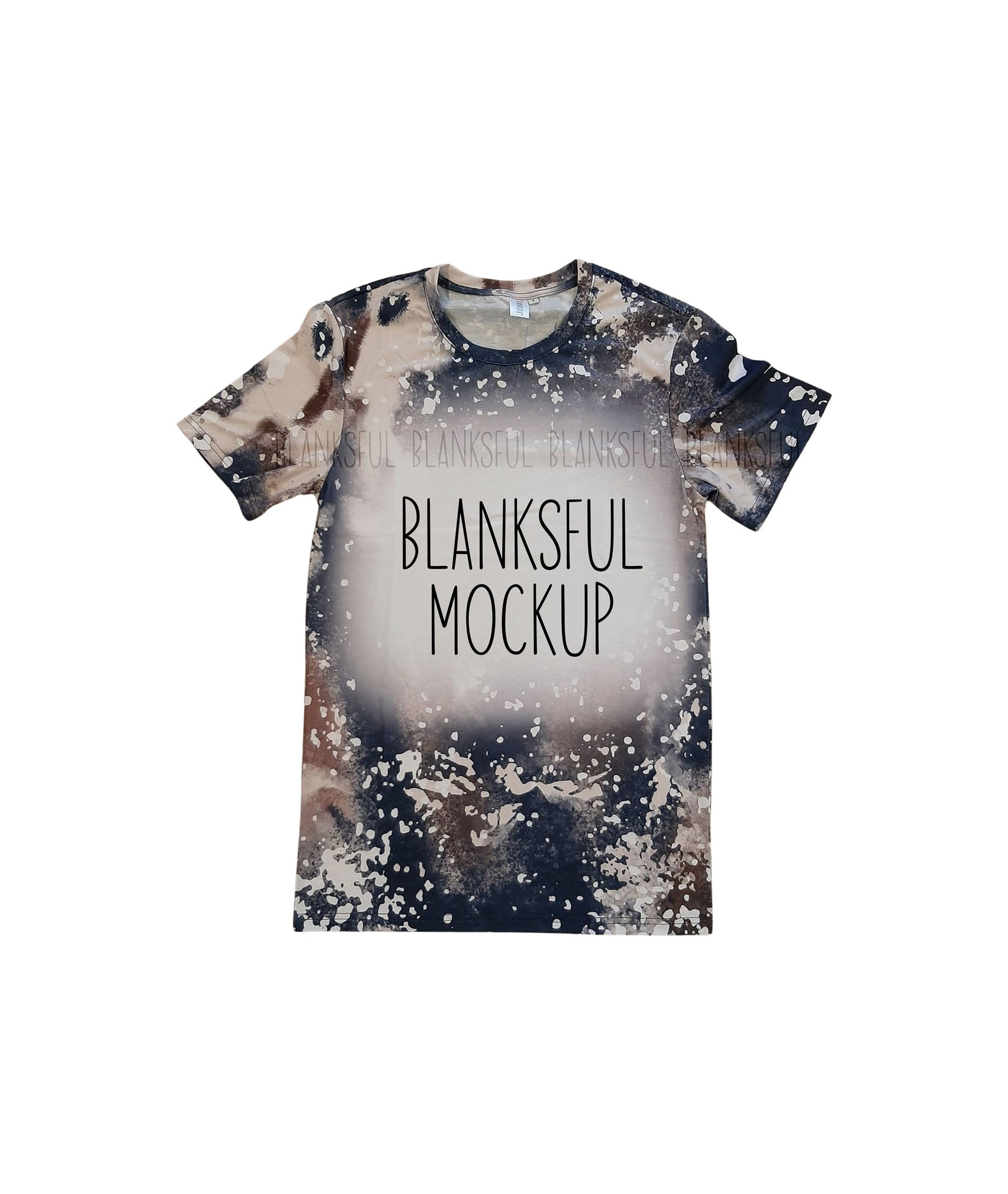 Blanksful Mockup Faux Bleach Shirt Style #6 - Shirt mockup for sublimation - Mock up bleached shirt - Flay Lay Mockup