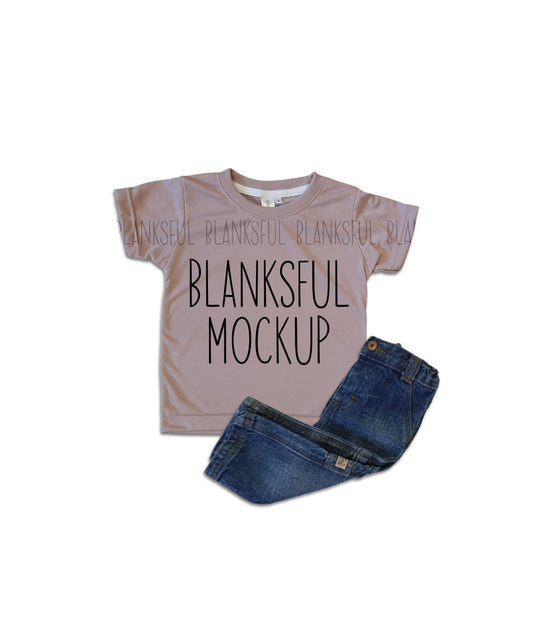Blanksful Mockup Lilac Child Shirt - Shirt mockup for sublimation - Mock up child shirt - Flay Lay Mockup