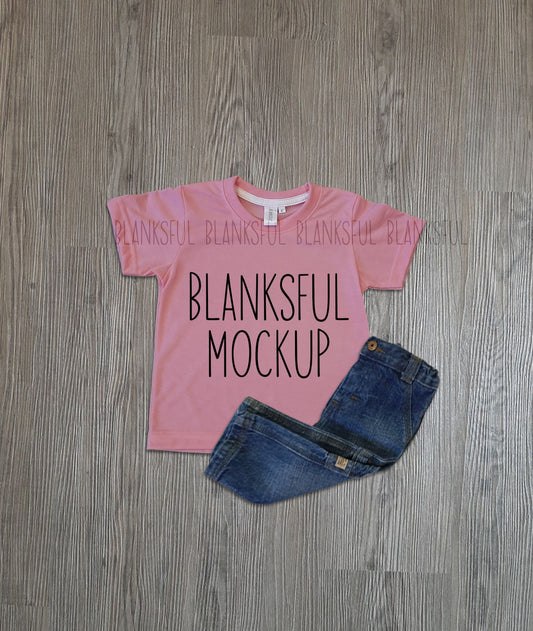 Blanksful Mockup Watermelon Child Shirt - Shirt mockup for sublimation - Mock up child shirt - Flay Lay Mockup