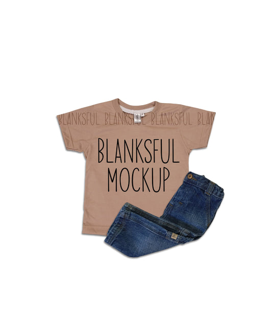 Blanksful Mockup Coffee Child Shirt - Shirt mockup for sublimation - Mock up child shirt - Flay Lay Mockup