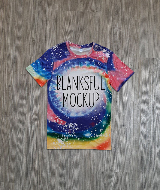 Blanksful Mockup Faux Bleach Shirt Style #7 - Shirt mockup for sublimation - Mock up bleached shirt - Flay Lay Mockup