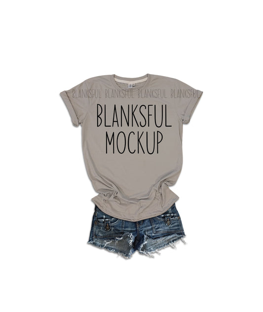 Blanksful Mockup Gravel Adult Unisex Shirt - Shirt mockup - Mock up shirt - Flay Lay Mockup - Digital Download - Styled Mockup