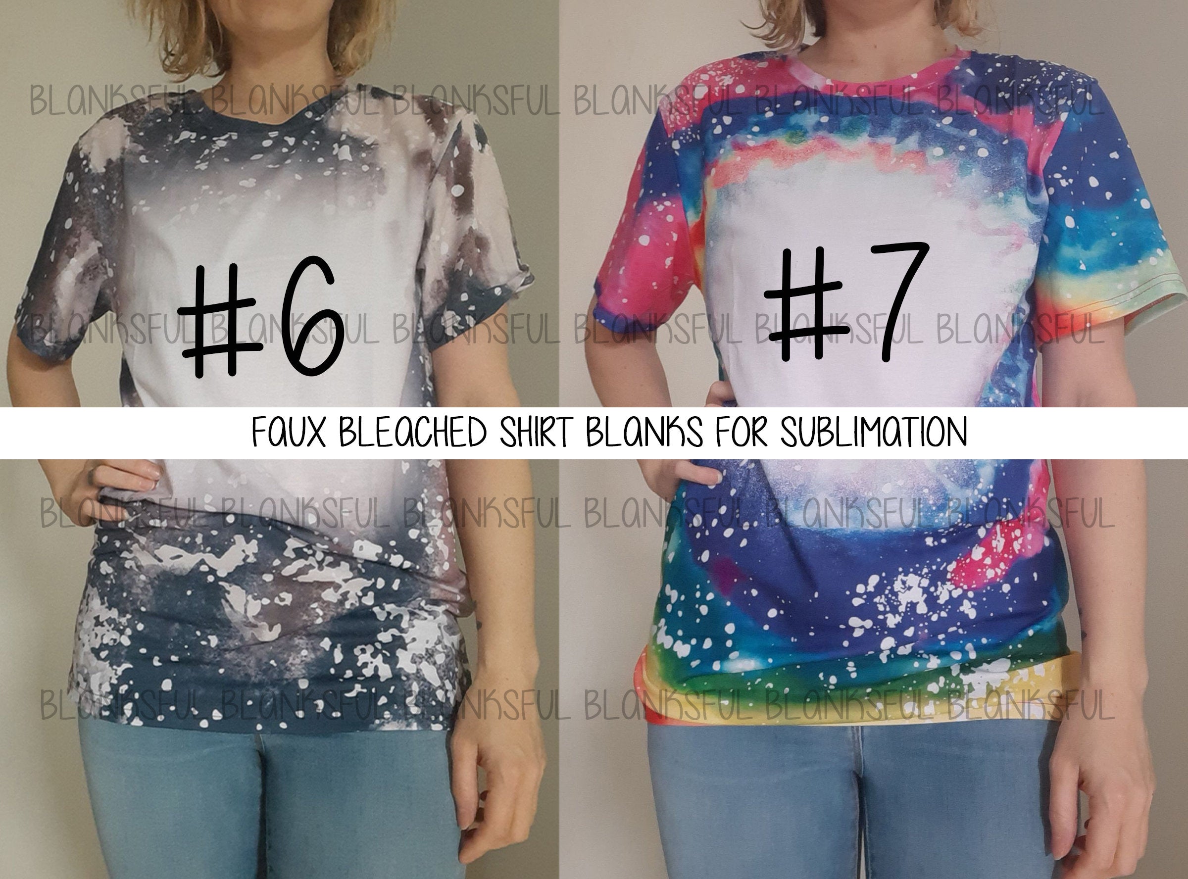  Sublimation Ready Sky Blue Shirt Polyester Faux Bleach