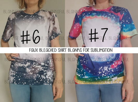 95% Polyester Faux Bleach Child Short Sleeve Sublimation Blank Shirt