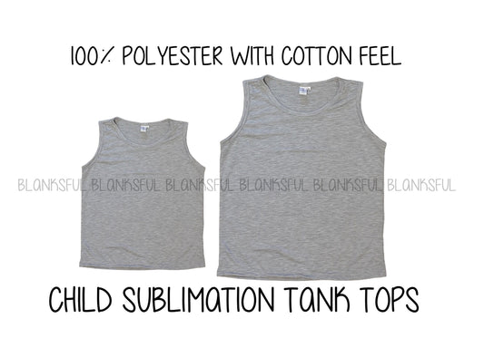 (8 COLORS) 100% Polyester Child Tank Top Sublimation Blank