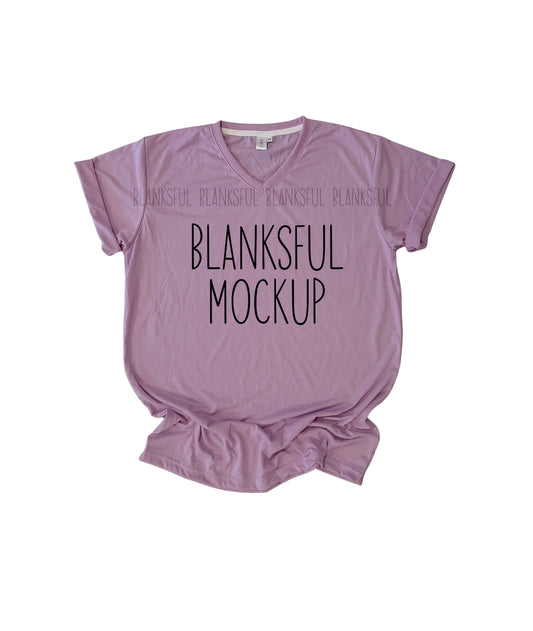 Blanksful Mockup Lavender Adult Unisex V-Neck Shirt