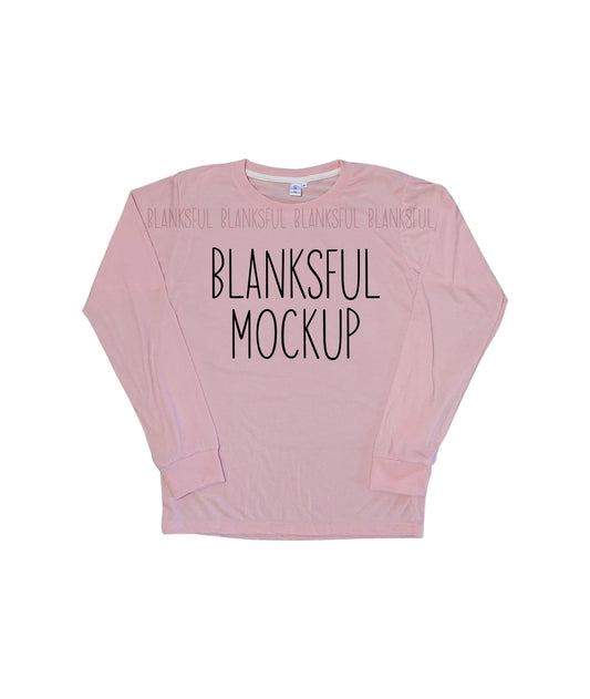 Blanksful Mockup Pink Long Sleeve Shirt