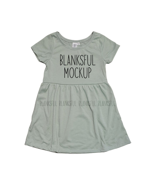 Blanksful Mockup Light Sage Child Dress
