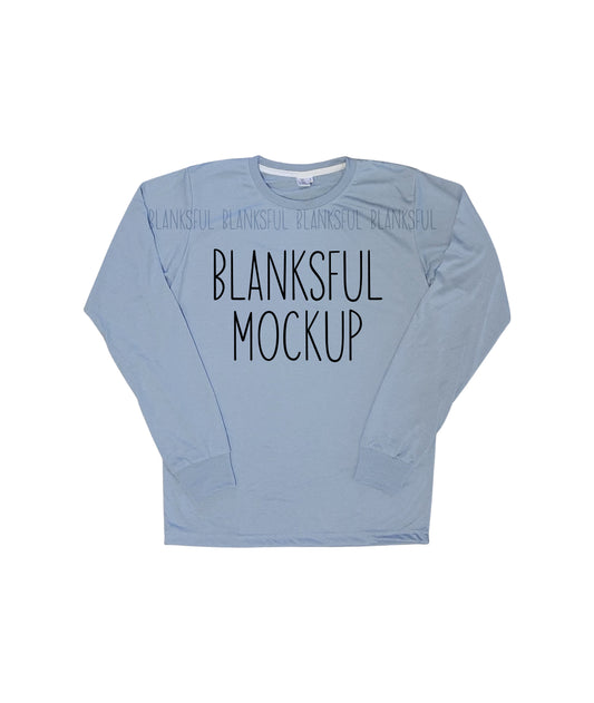 Blanksful Mockup Steel Blue Long Sleeve Shirt
