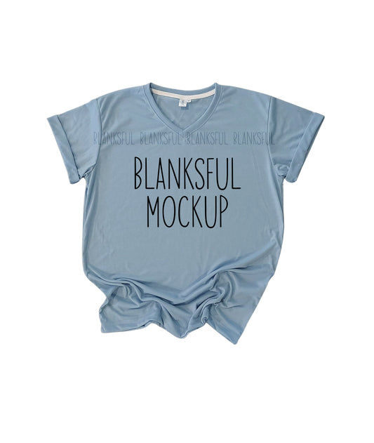Blanksful Mockup Steel Adult Unisex V-Neck Shirt