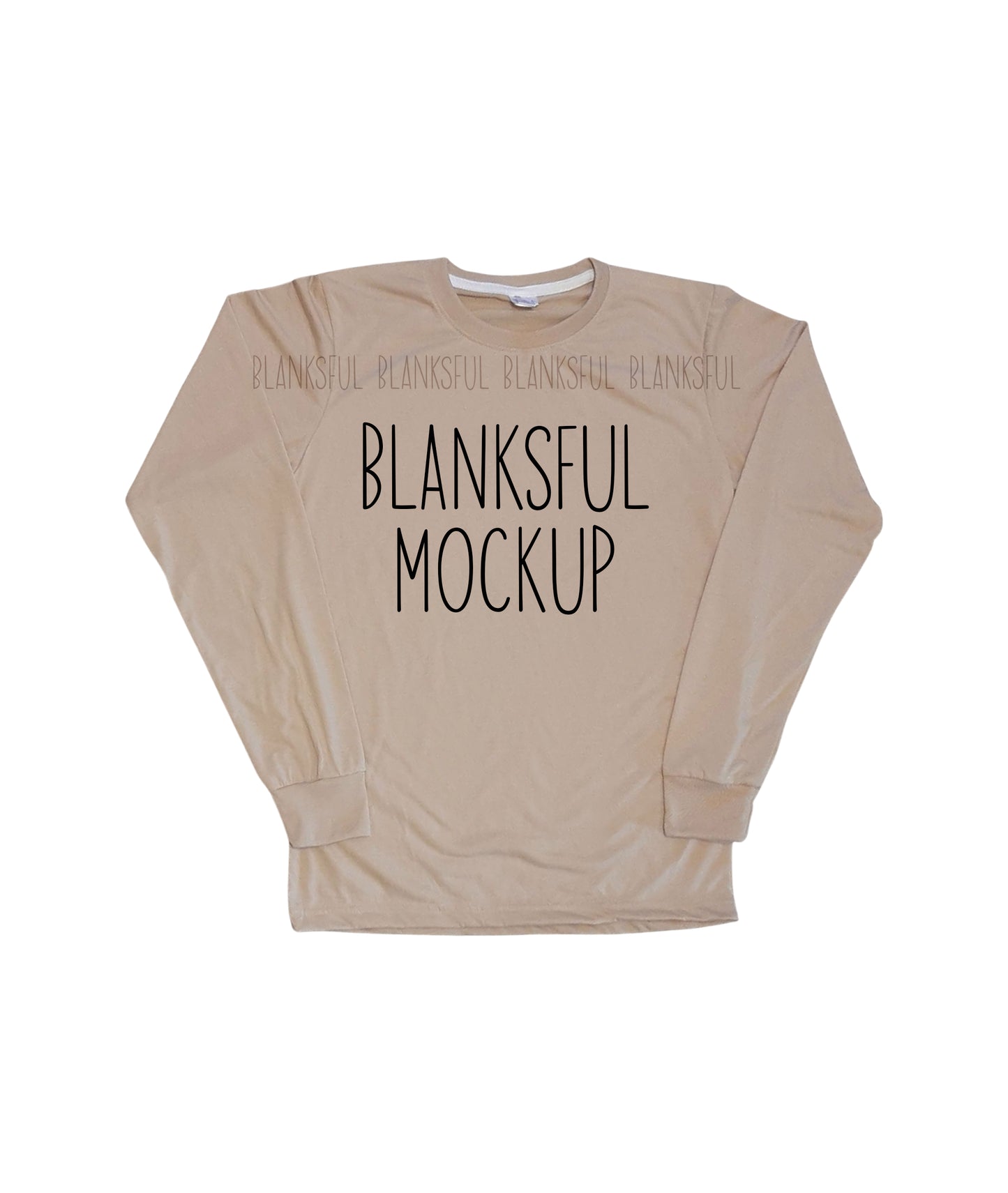 Blanksful Mockup Wheat Long Sleeve Shirt