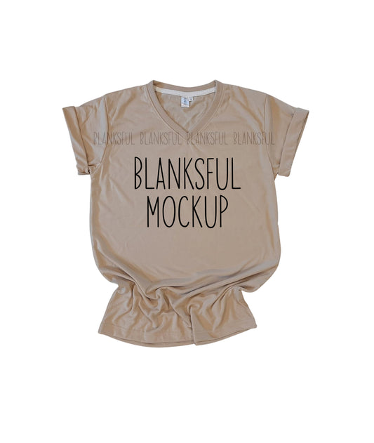 Blanksful Mockup Wheat Adult Unisex V-Neck Shirt