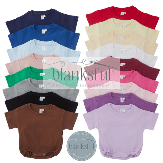 Cotton Baggy Bubble Romper - 100% Cotton - Short or Long Sleeve - Thick Material