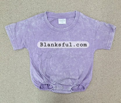 Acid Wash Baggy Bubble Romper – Short Sleeve Decoration Blank