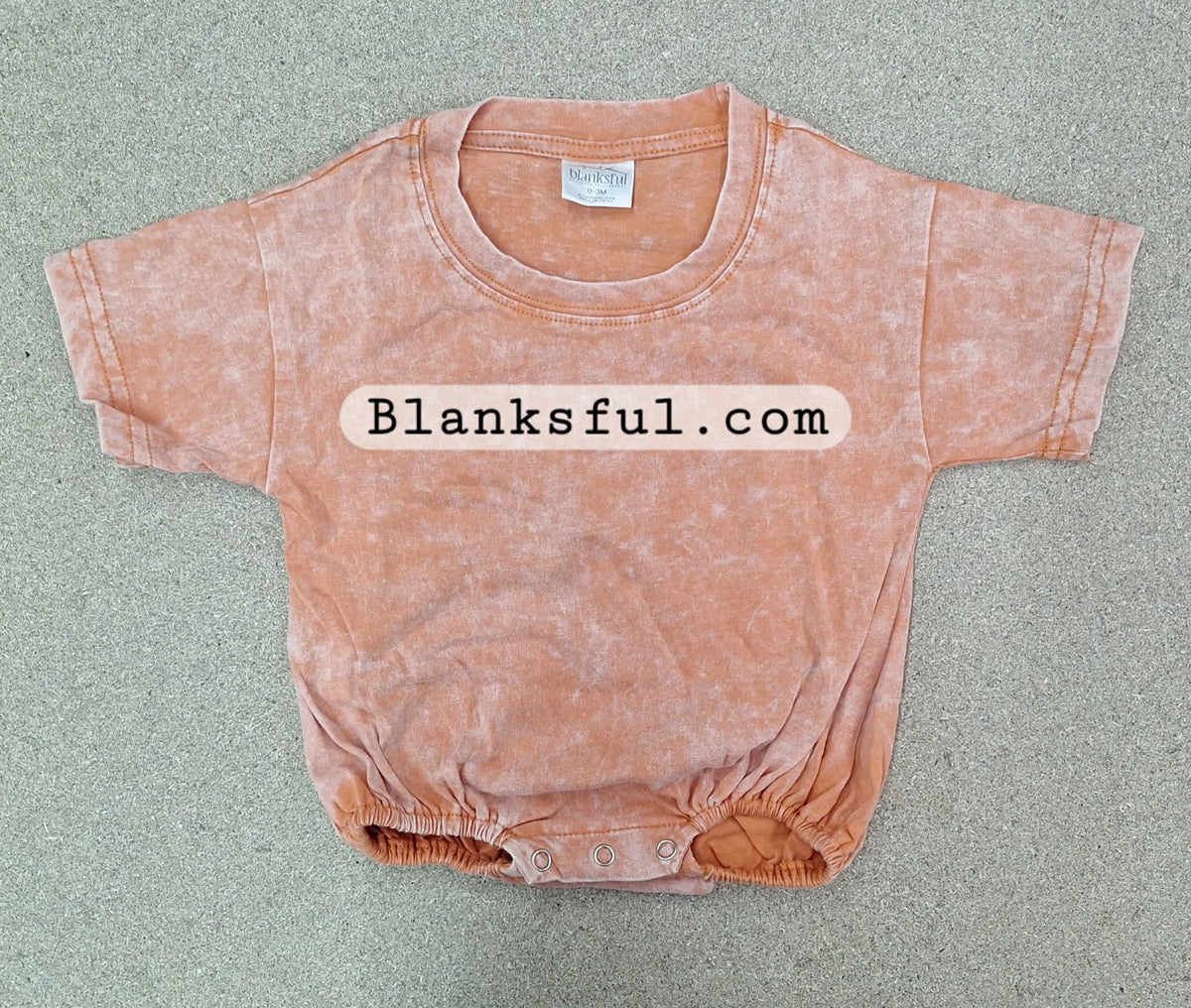 Acid Wash Baggy Bubble Romper – Short Sleeve Decoration Blank