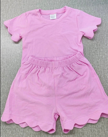 Scalloped Shorts Set - 95% Cotton 5% Spandex READ DESCRIPTION
