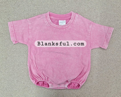 Acid Wash Baggy Bubble Romper – Short Sleeve Decoration Blank