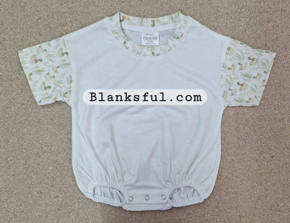 Printed Short Sleeve Baggy Bubble Rompers | Sublimation, Embroidery & DTF Blanks